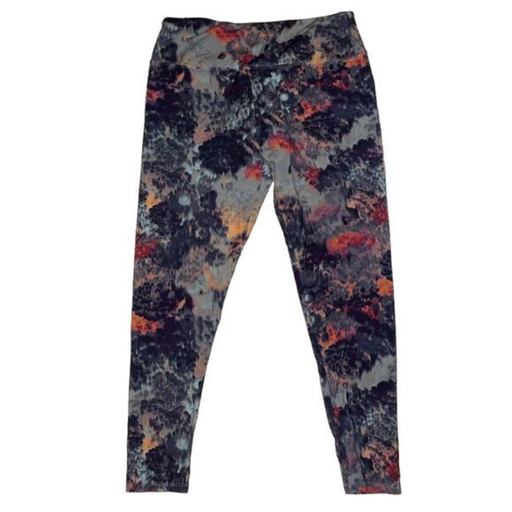 Soft Surroundings Womens Printed Leggings Color Abstract Ankle Cropped Small